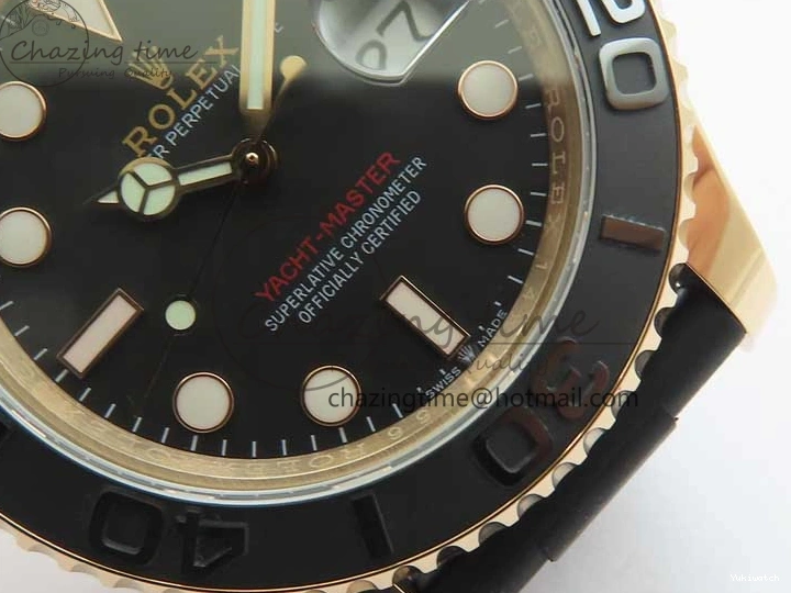 Black on 126655 Black 1:1 Bezel VS3235 Yacht-Master Edition Best Rubber Strap Ceramic RG 3EF 0415